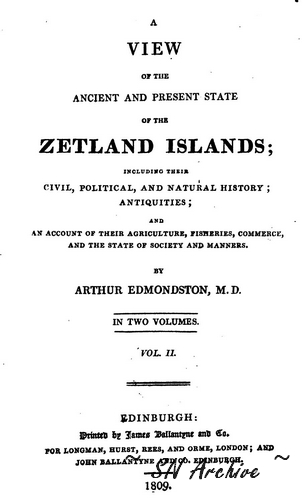 A View of the Ancient and Present State of the Zetland Islands Vol. II