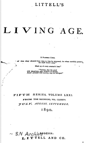 1890 Littell's Living Age Title