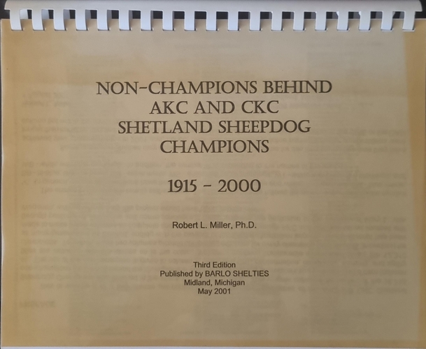 Non-Champions Behind AKC And CKC Shetland Sheepdog Champions 1915-2000